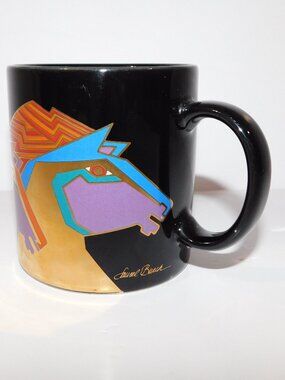 VTG Laurel Burch Wild Stallions Horse Mug Black Gold